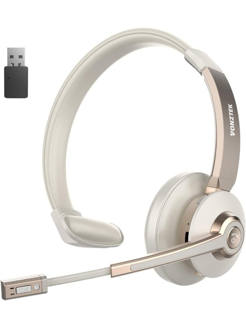 Noise-Canceling Bluetooth Headset for Remote Work, Meetings & Calls - Wireless